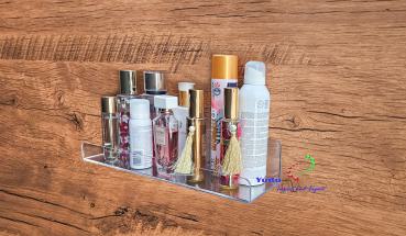 Acryl Wandregale Kosmetik-Aufbewahrungsregale für Ihre Kosmetiksammlung  L x T x H = 38 x 11 x 7,60cm